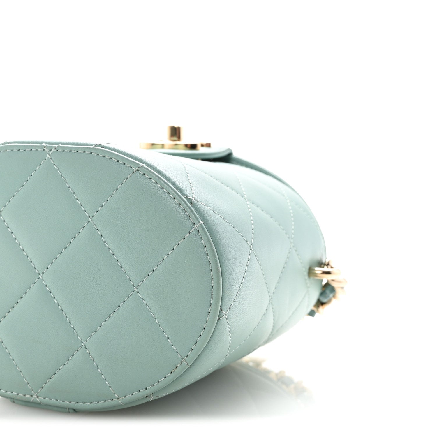 Chanel Lambskin Resin Elegant Chain Vanity Case Light Blue 10 of 10