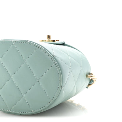 Chanel Lambskin Resin Elegant Chain Vanity Case Light Blue 10 of 10