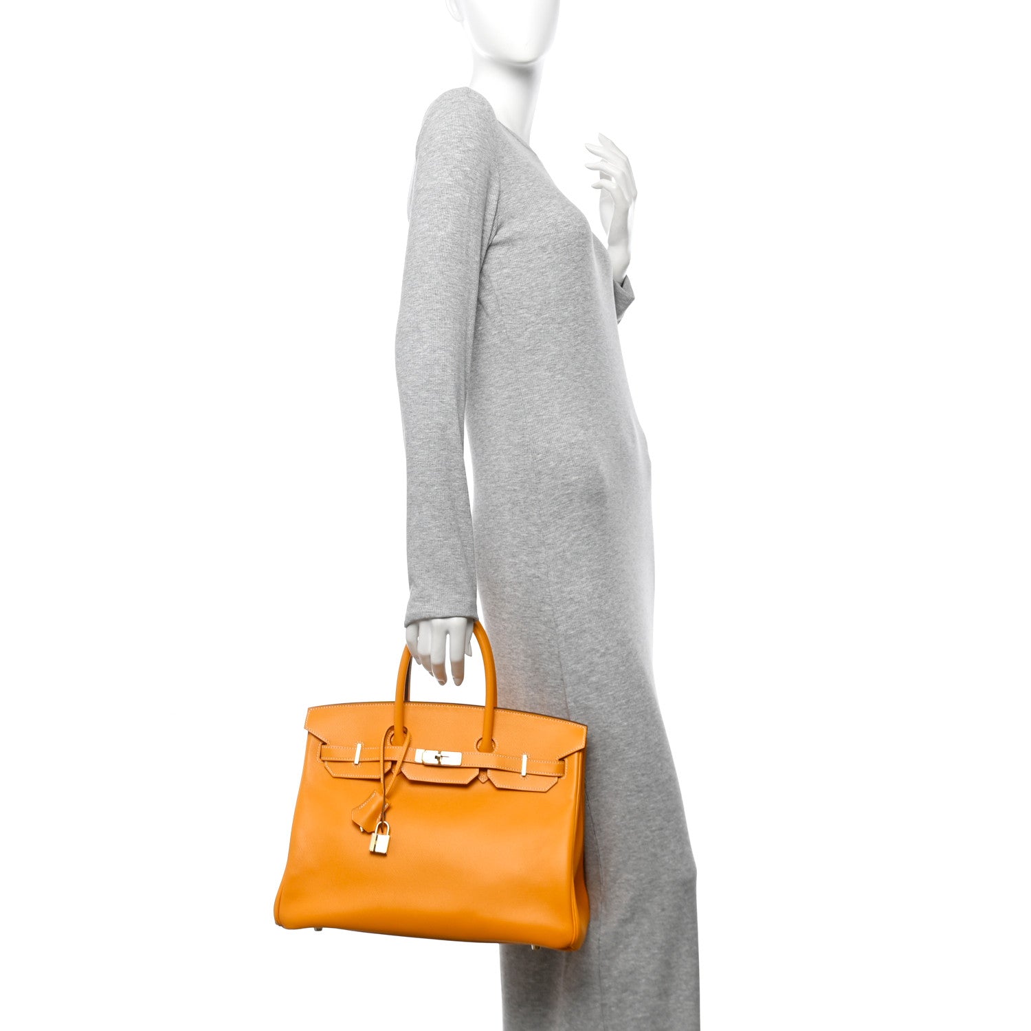 Hermes Epsom Candy Birkin 35 Jaune D'Or Feu 2 of 11