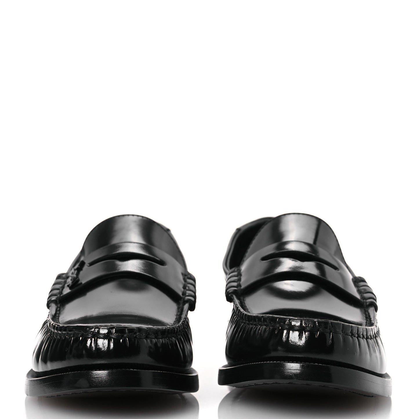 Patent Calfskin Penny Loafers 36.5 Black