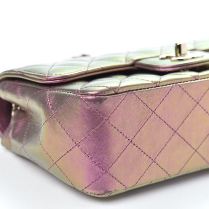 Chanel Iridescent Lambskin Quilted Mini Rectangular Flap Purple 8 of 14