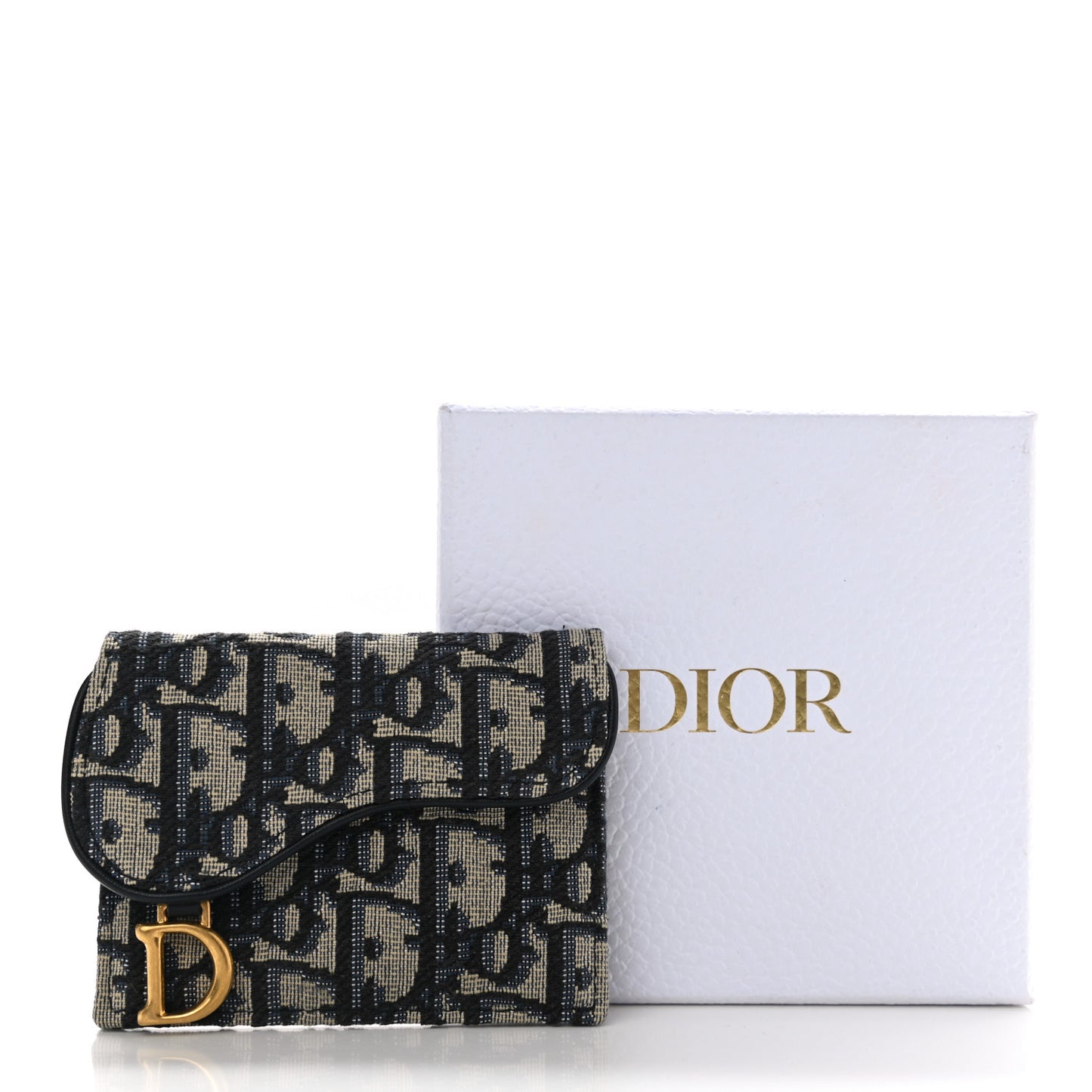 Oblique Saddle Card Holder Blue