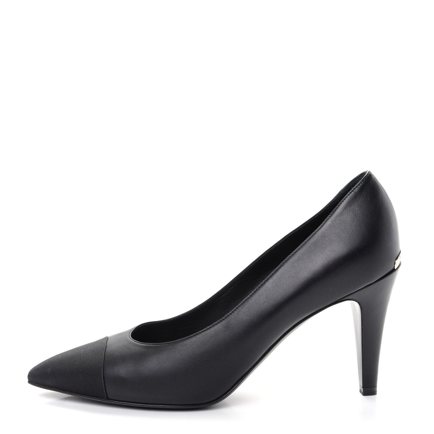 Lambskin Grosgrain Cap Toe Pumps 40.5 Black