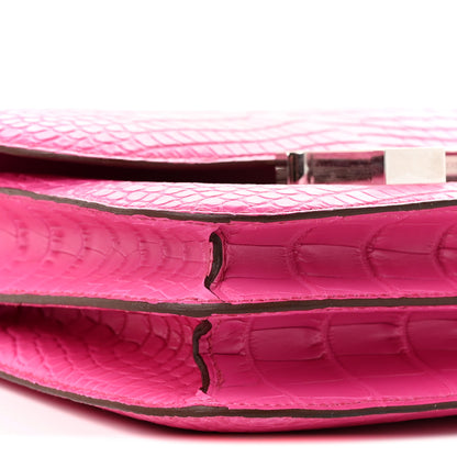 Hermes Matte Alligator Constance 18 Rose Shocking 9 of 10