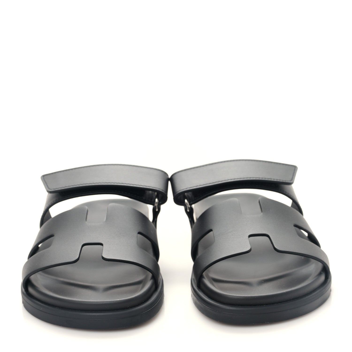 Hermes Calfskin Womens Chypre Sandals 37 Black 2 of 9