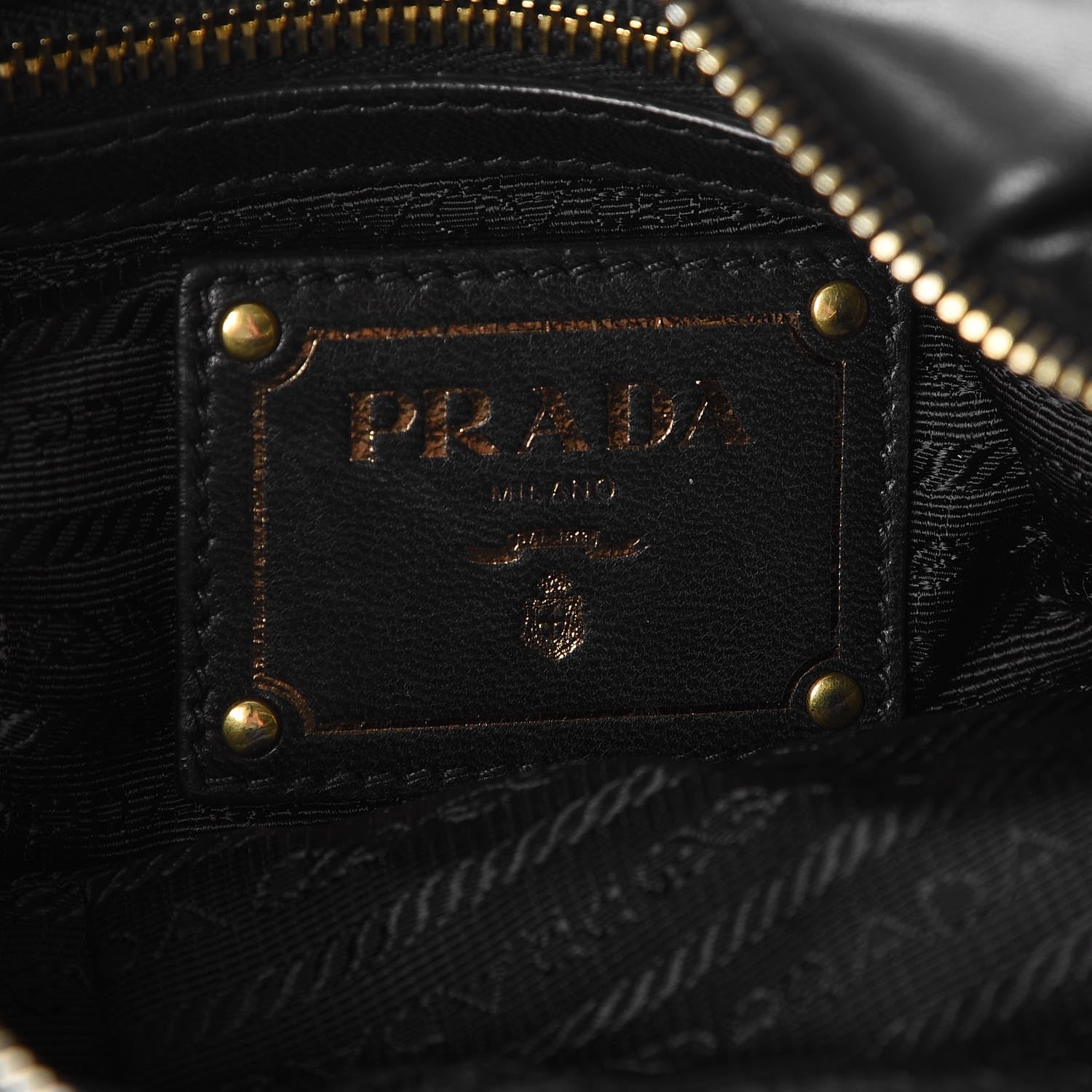 Prada Soft Calf Pleated Hobo Black 6 of 7