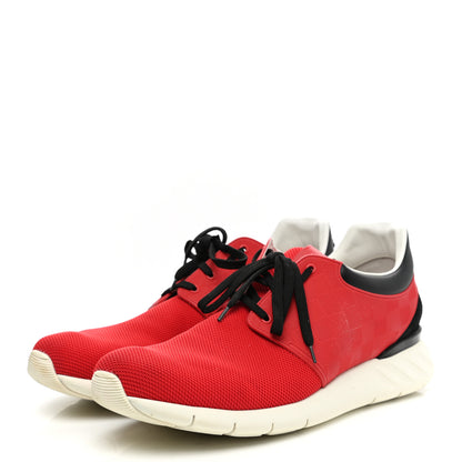 Louis Vuitton Rubber Mesh Suede Damier Fastlane Low Sneakers 12 Rouge 3 of 9