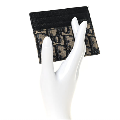 Christian Dior Grained Calfskin Oblique Card Holder Black 2 of 9