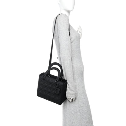 Christian Dior Ultra Matte Calfskin Cannage Medium Lady Dior Black 2 of 11