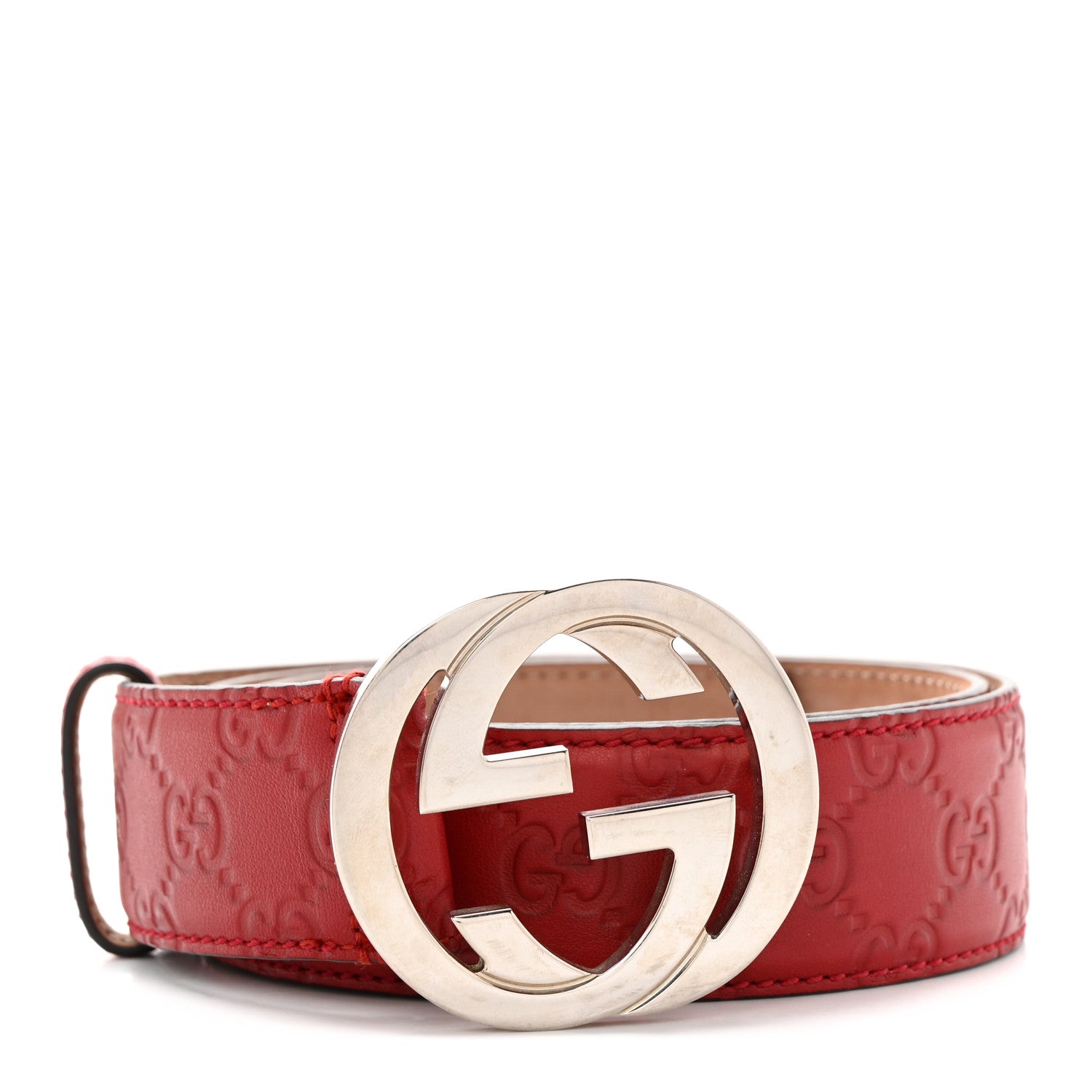 Gucci Guccissima Interlocking G 40mm Belt 90 36 Red 1 of 8