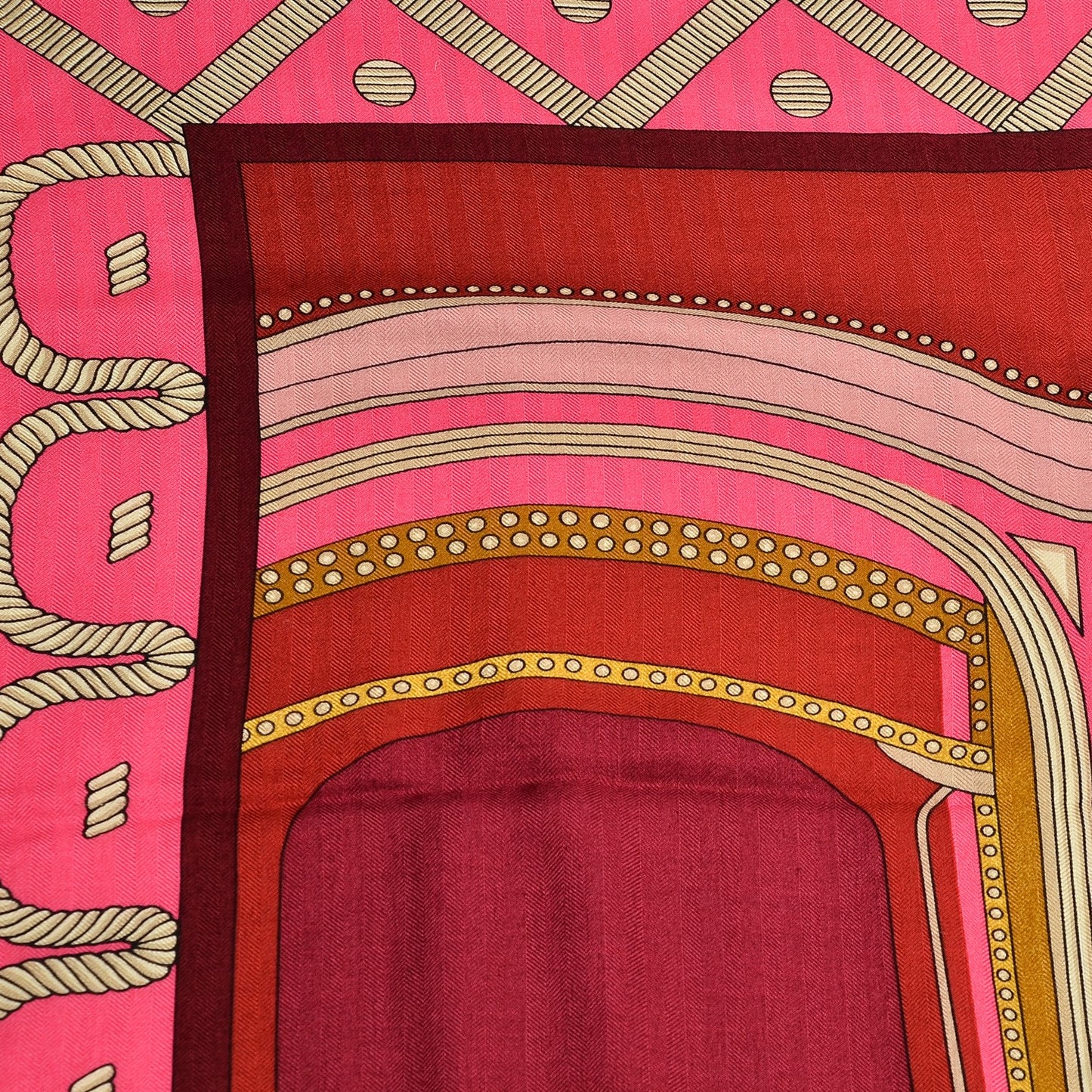 Cashmere Silk Balade En Berline Shawl 140 Fuchsia Orange Rose Pale