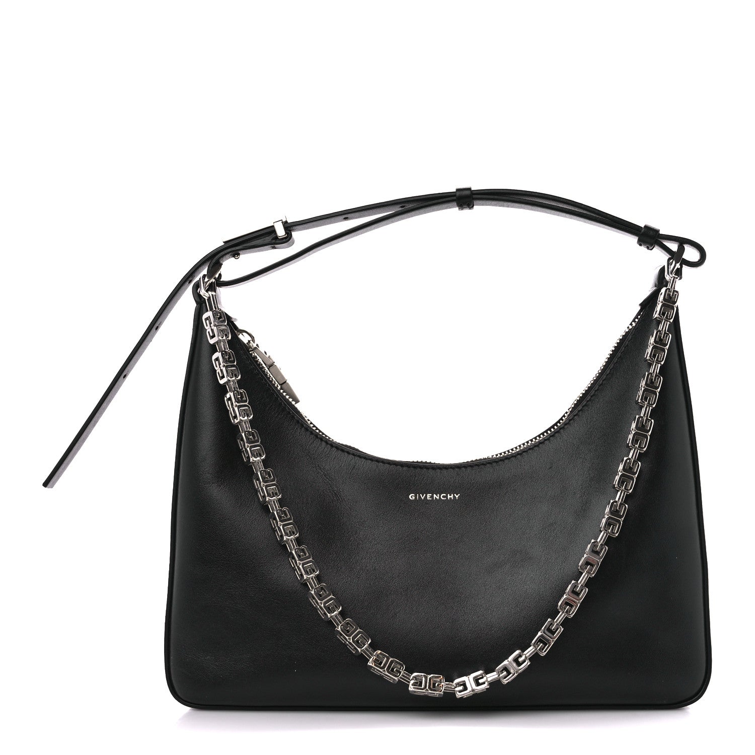 Givenchy Smooth Calfskin Small Moon Cut Out Shoulder Bag Black 1 of 11