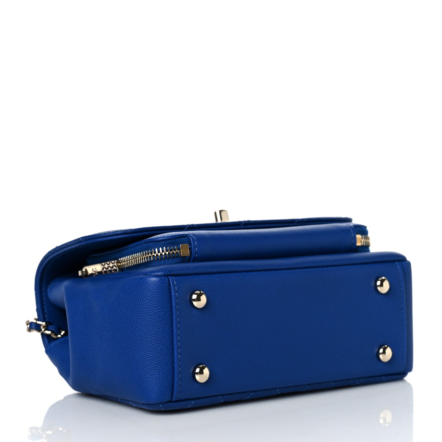 Caviar Quilted Small Business Affinity Flap Dark Blue