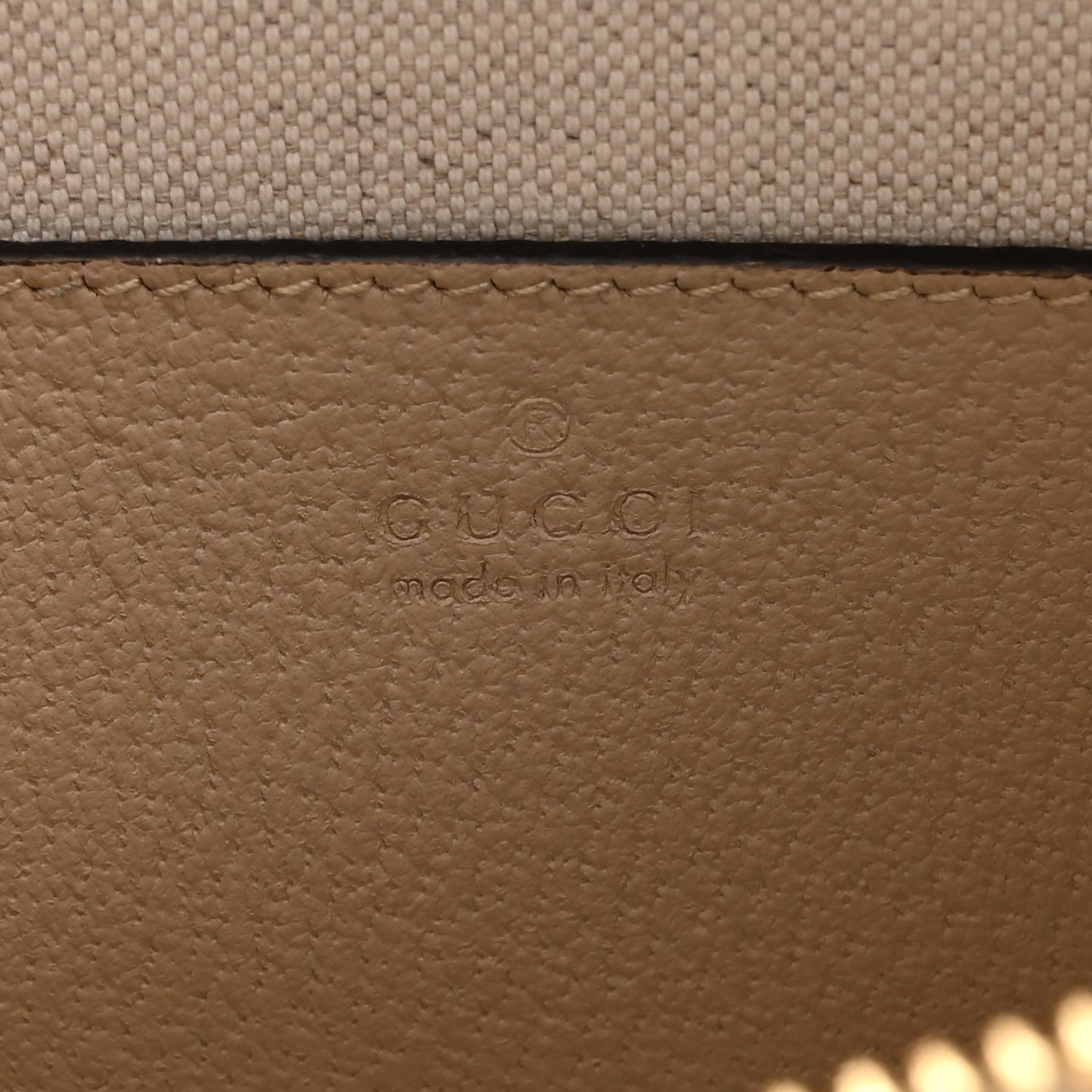 GG Supreme Monogram Textured Dollar Calfskin Mini Horsebit 1955 Top Handle Bag Beige Mystic White Oatmeal