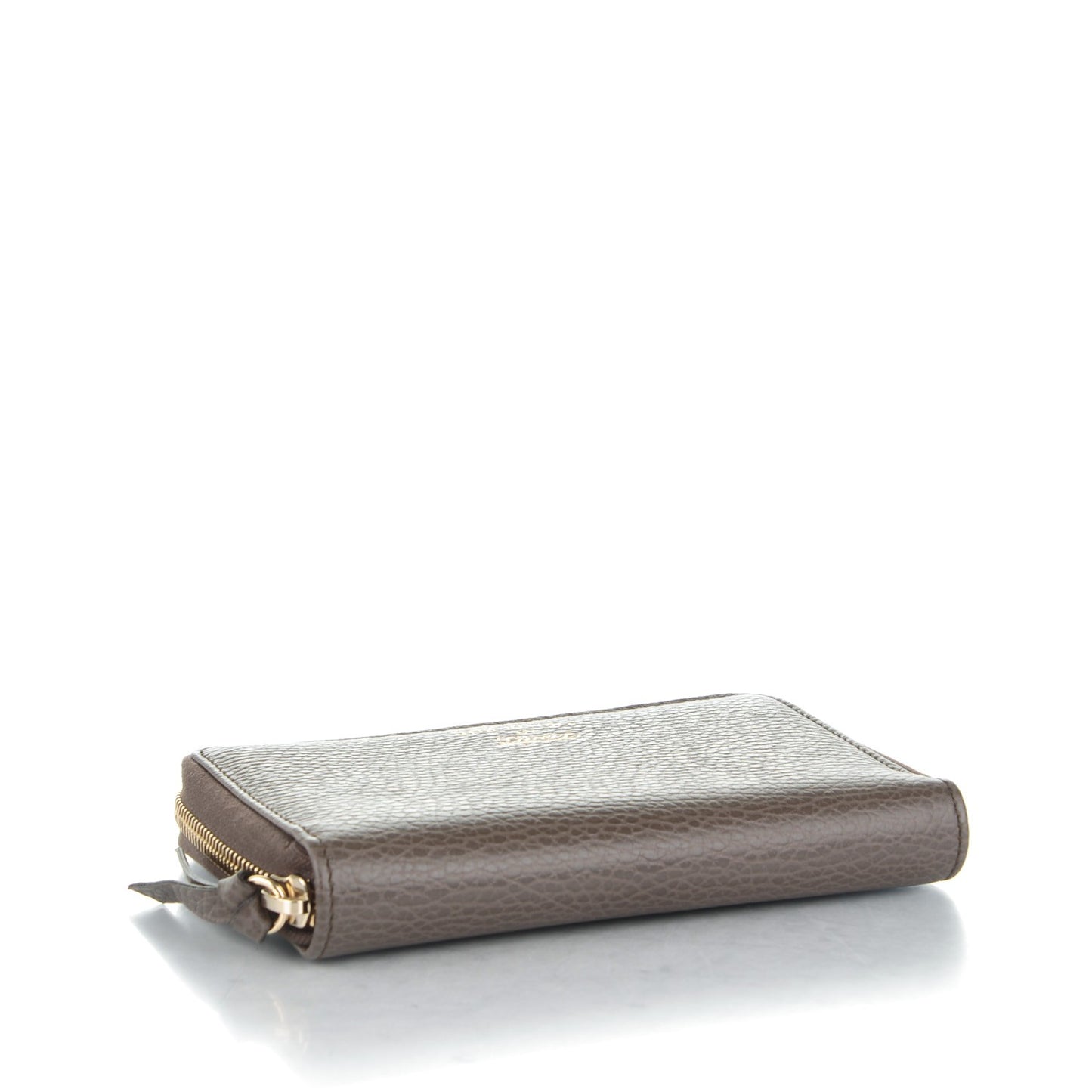 Dollar Calfskin Bi-Color Medium Swing Zip Around Wallet Grey Field Soft Pink