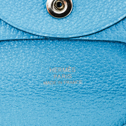 Hermes Chevre Mysore Bastia Coin Purse Bleu Azteque 6 of 6