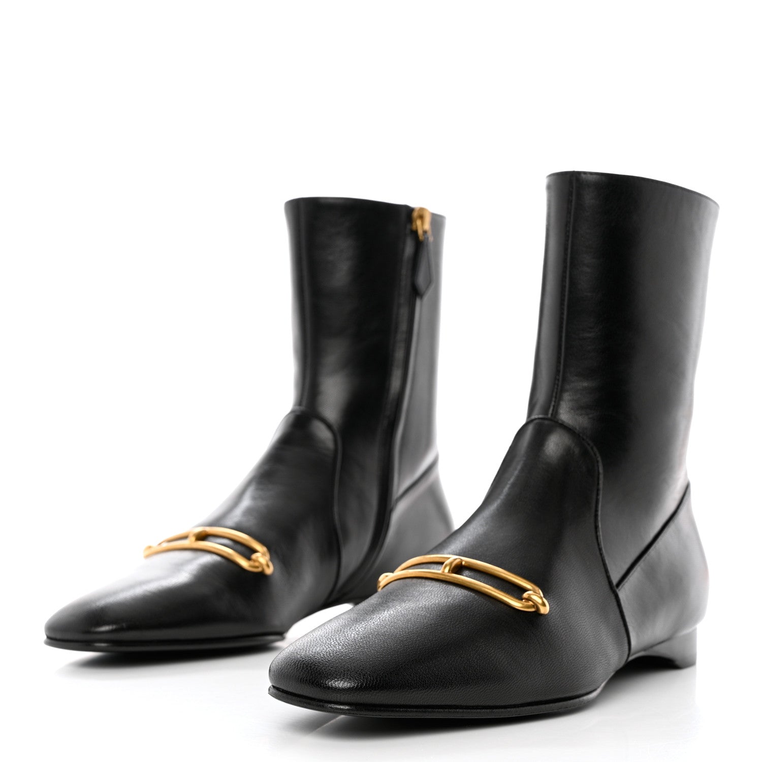 Hermes Goatskin Dora Ankle Boots 38 Black 3 of 11