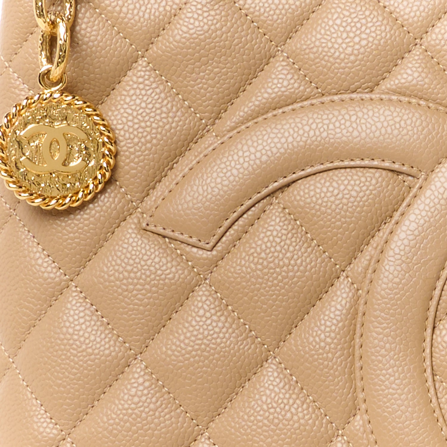 Chanel Caviar Quilted Medallion Tote Beige 8 of 11