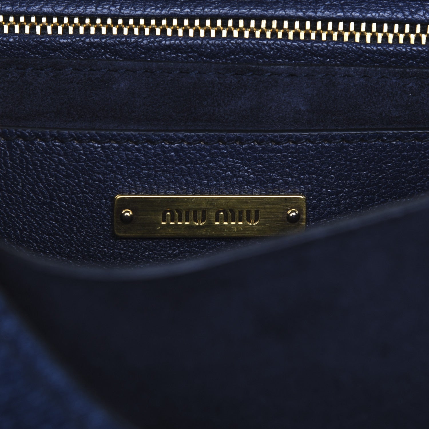 Miu Miu Denim Goatskin Bandoliera Madras Shoulder Bag Blue 8 of 10