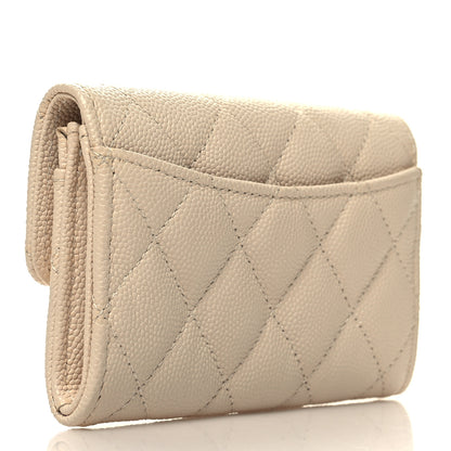 Chanel Caviar Quilted Flap Card Holder Wallet White 3 of 10