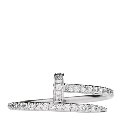 Cartier 18K White Gold Diamond Juste Un Clou Paved Ring 55 7.25 1 of 5