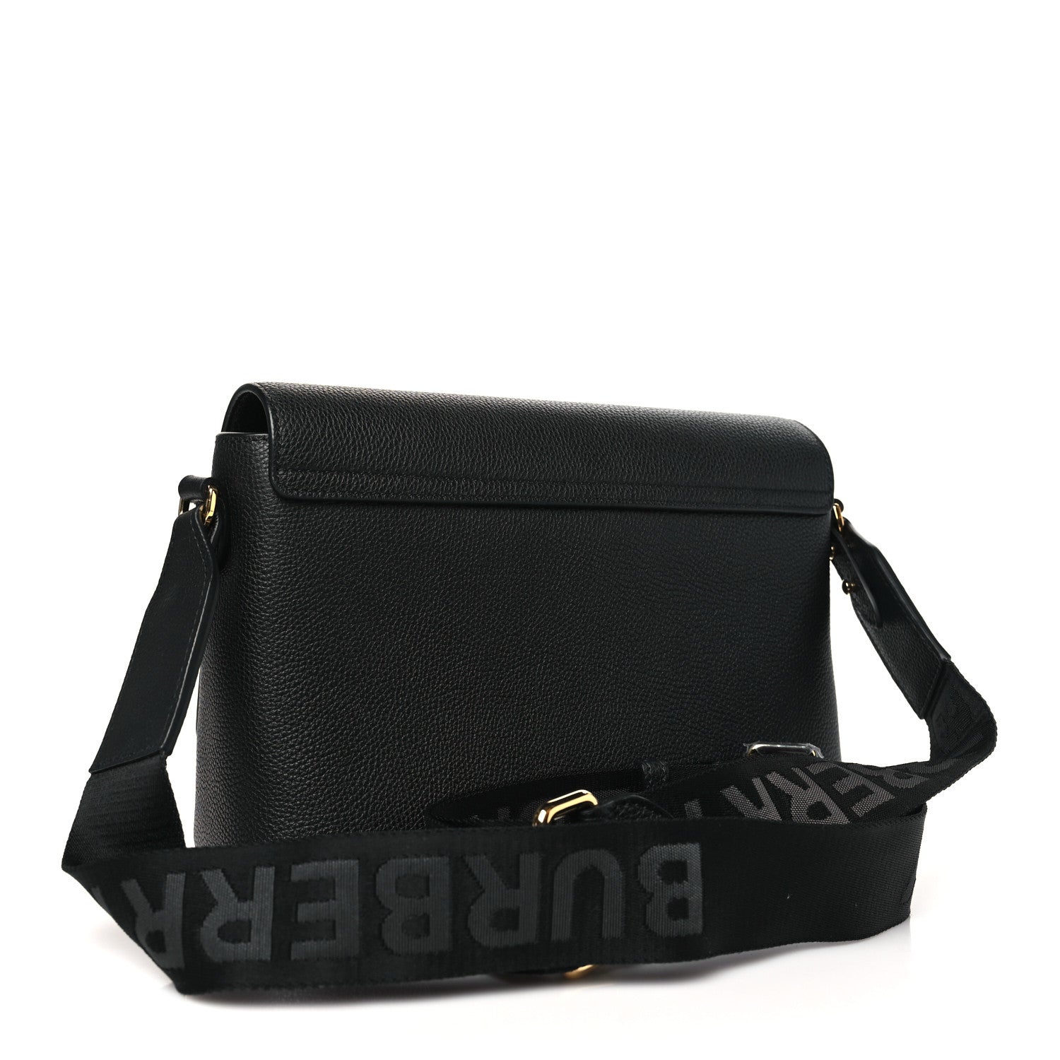 Burberry Coated Canvas Calfskin Vintage Check Medium Note Crossbody Bag Black 3 of 9