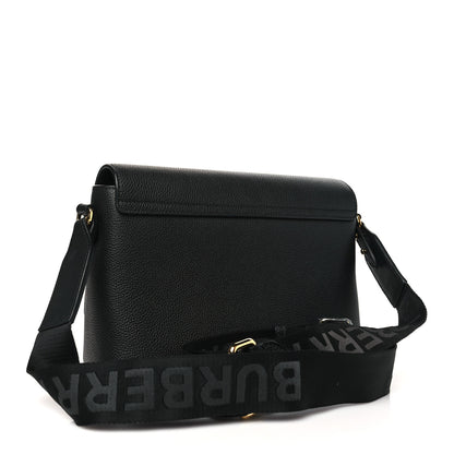 Burberry Coated Canvas Calfskin Vintage Check Medium Note Crossbody Bag Black 3 of 9