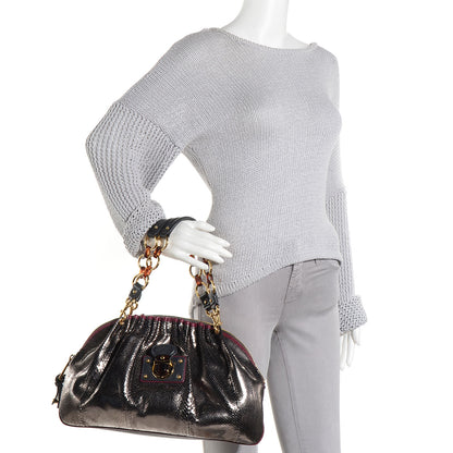 Marc Jacobs Python Capra Satchel Anthracite 2 of 9