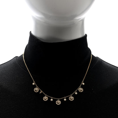 Christian Dior 18K Yellow Gold Diamond Mother of Pearl Rose Des Vents 5-Station Necklace 2 of 4