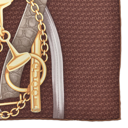 Gucci Silk Interlocking G Belts Scarf Brown 2 of 4