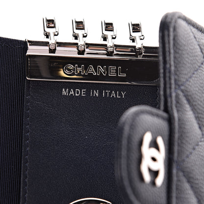 Chanel Caviar Quilted Classic 4 Key Holder Wallet Blue 6 of 9