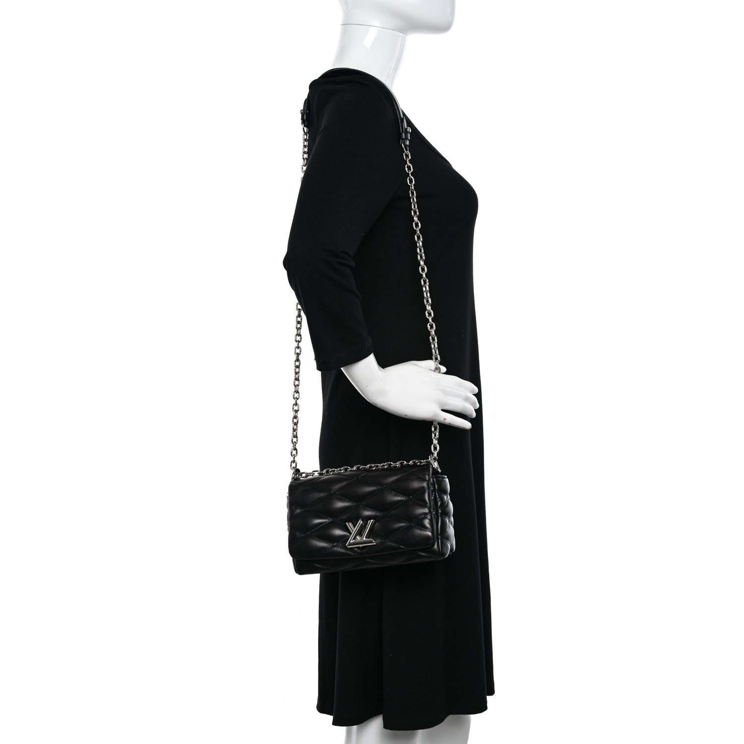 Louis Vuitton Lambskin Malletage GO-14 PM Black 2 of 12