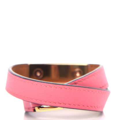 Hermes Swift Rivale Double Tour Bracelet XS Rose Azalee 3 of 6
