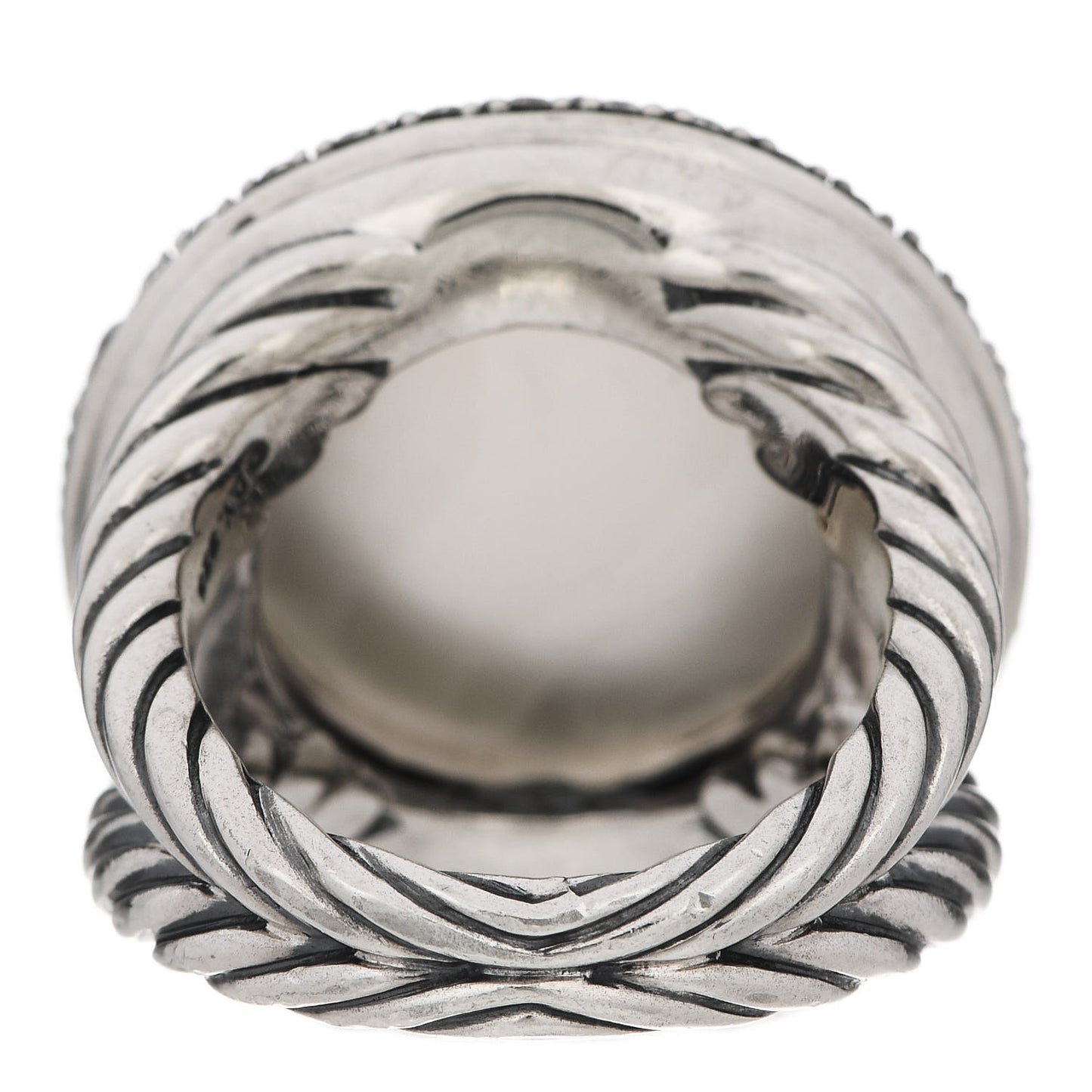 Sterling Silver Diamond Moonstone 18mm Cerise Ring 52 6