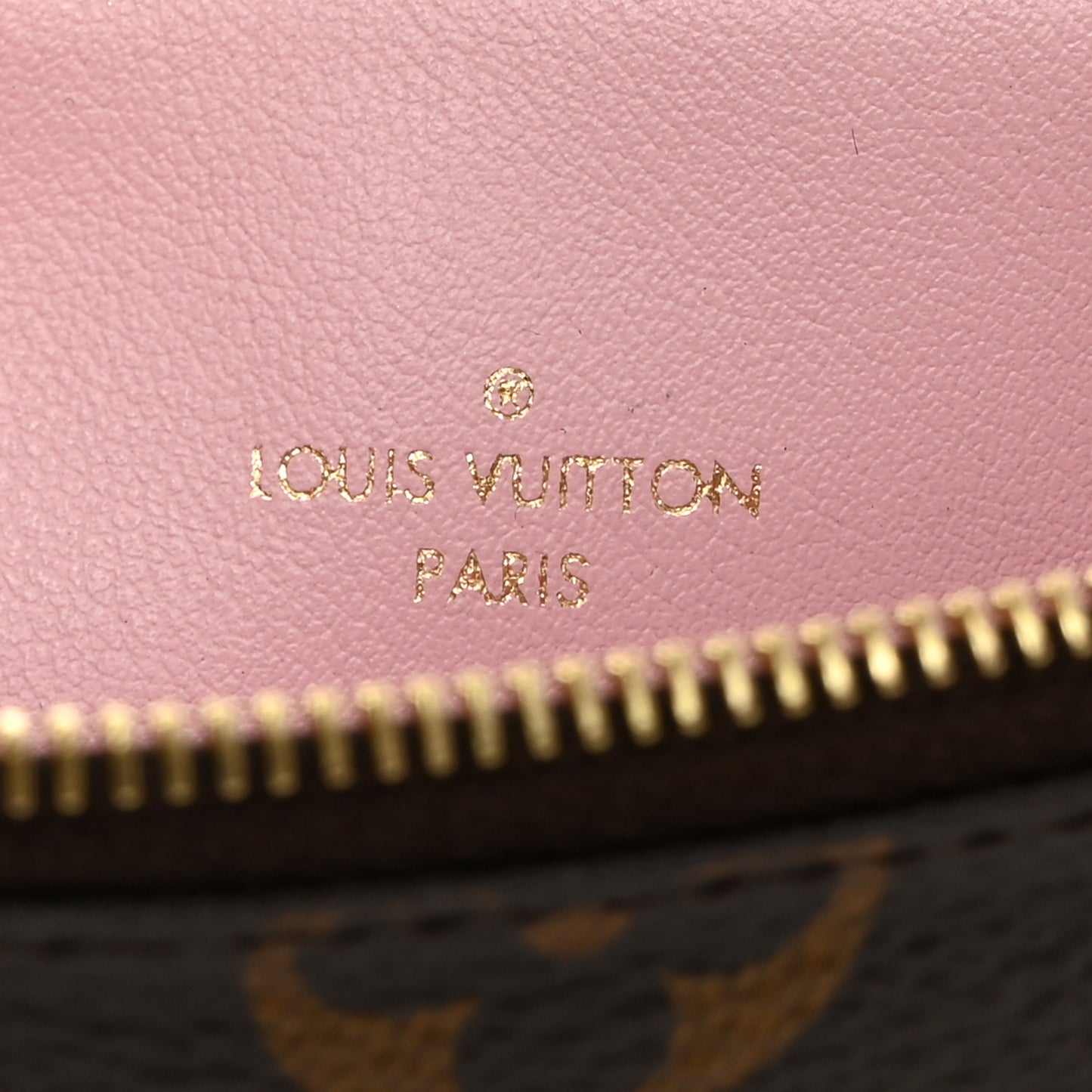 Monogram Felicie Chain Wallet Zippered Insert Rose Ballerine