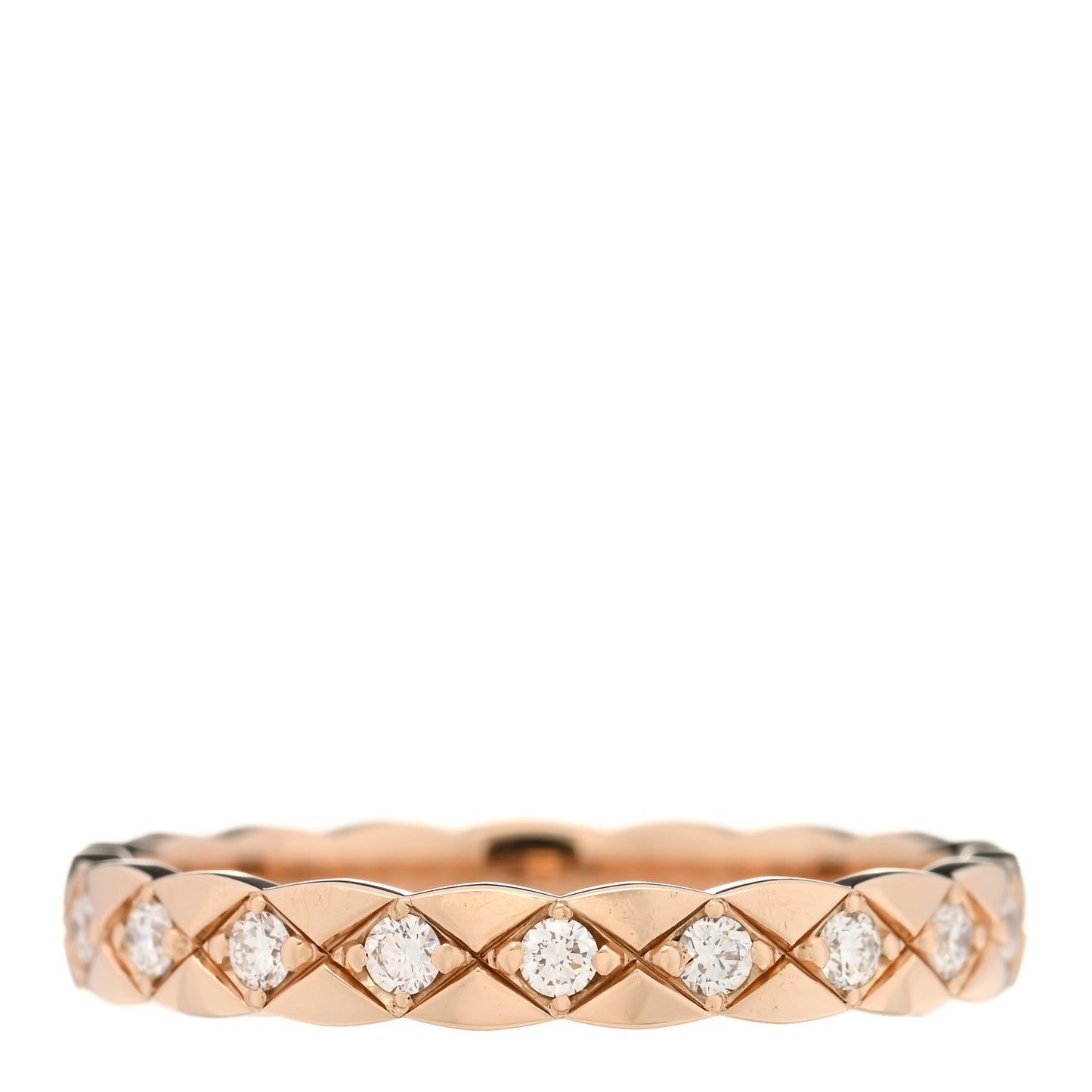 18K Beige Gold Diamond Mini Coco Crush Ring 57 8