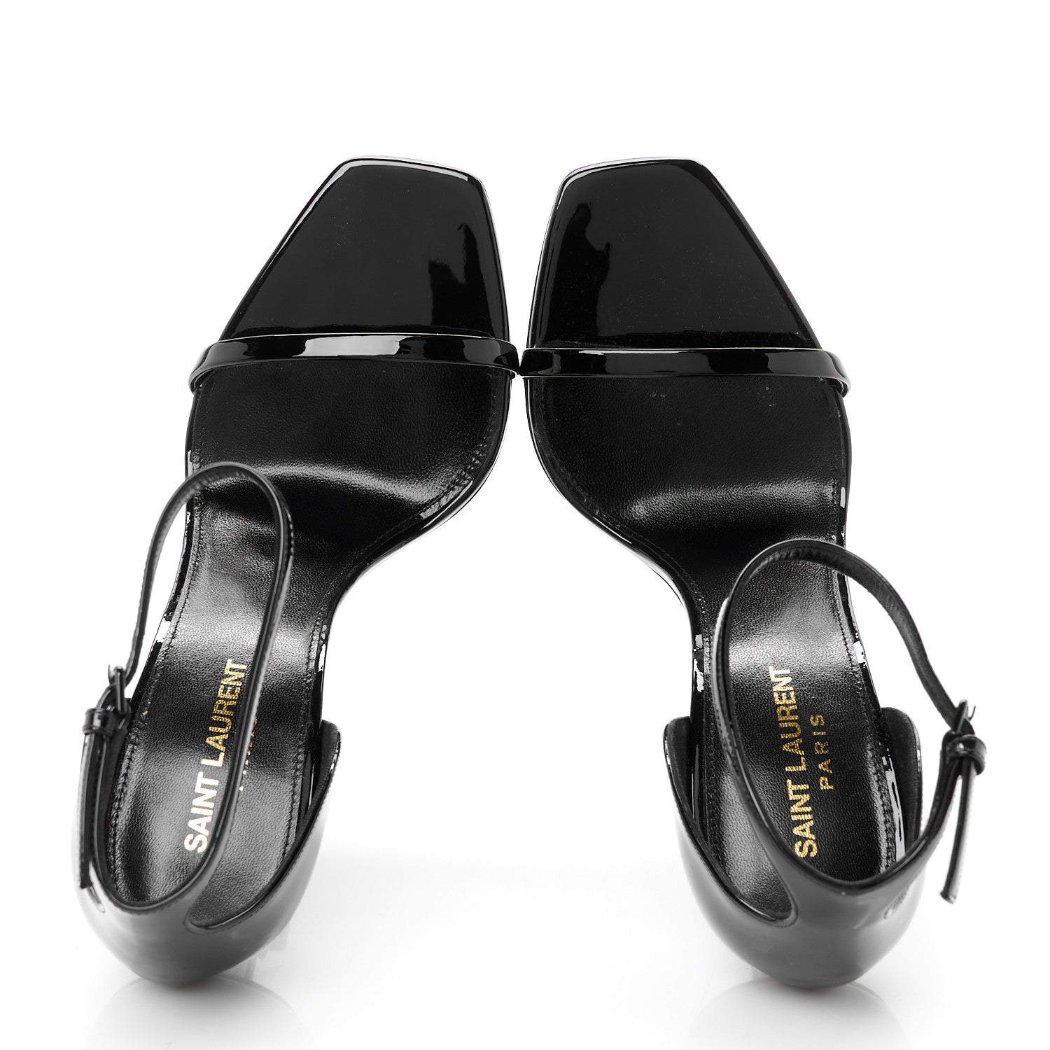 Saint Laurent Patent Calfskin Opyum 110 Sandals 38.5 Black 2 of 10