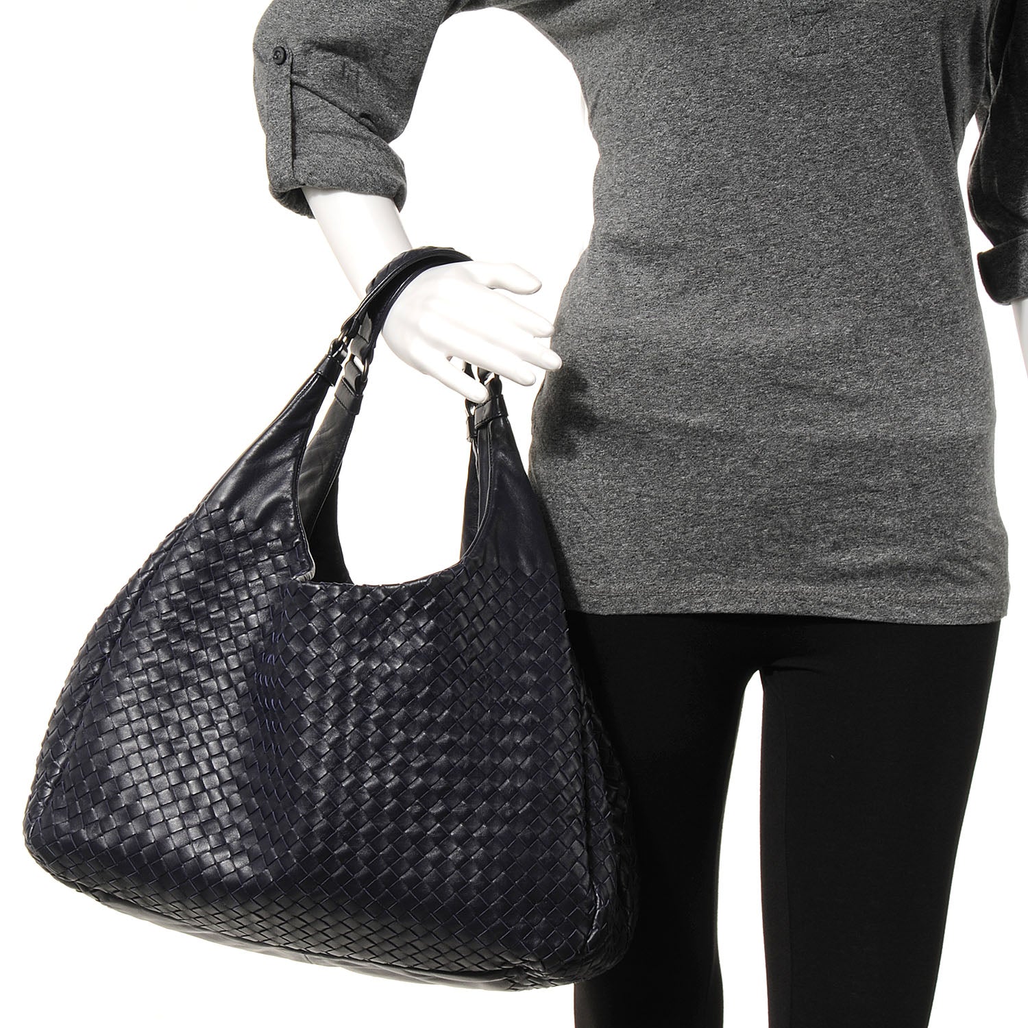 Bottega Veneta Nappa Intrecciato Large Campana Hobo Ink 2 of 7