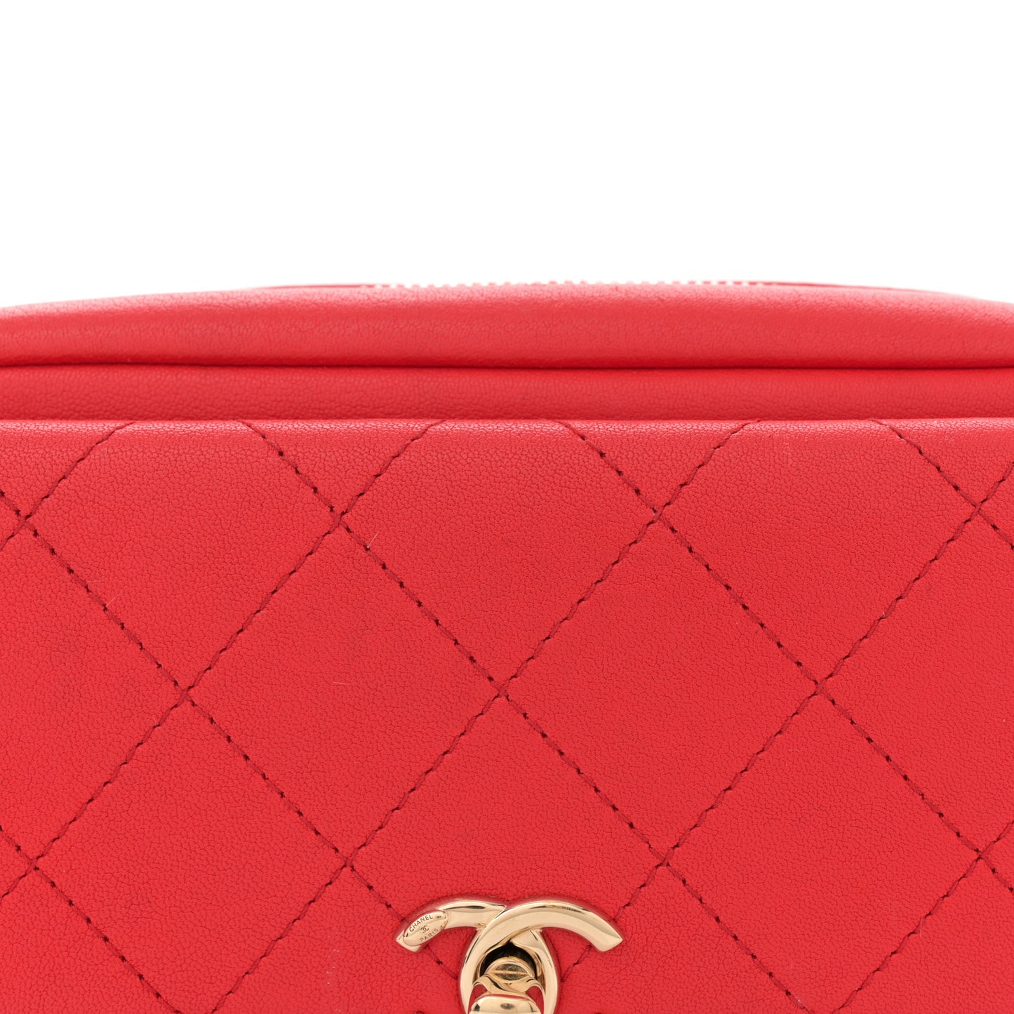 Goatksin Quilted Casual Trip Waist Belt Bag Red