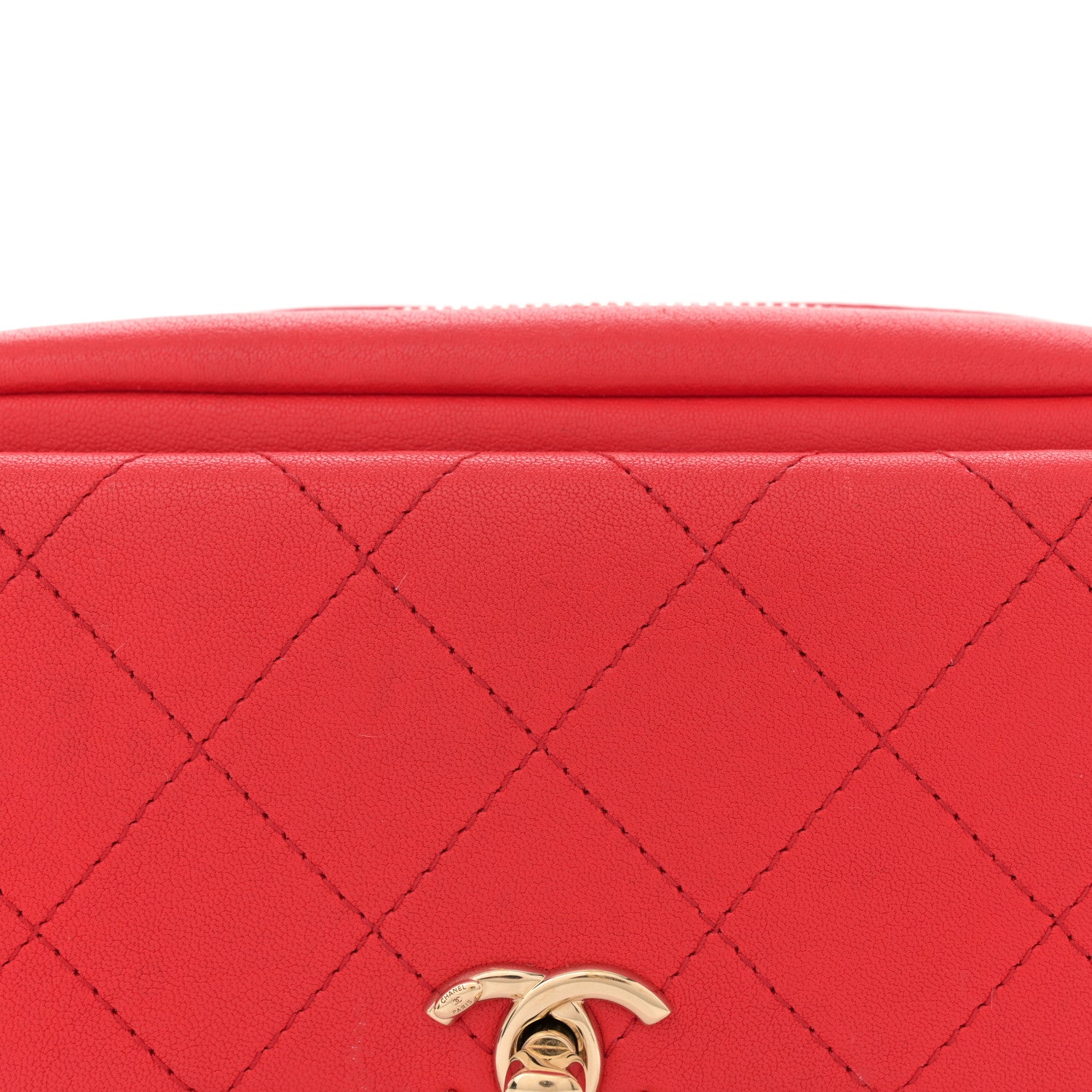 Chanel Goatksin Quilted Casual Trip Waist Belt Bag Red 8 of 10