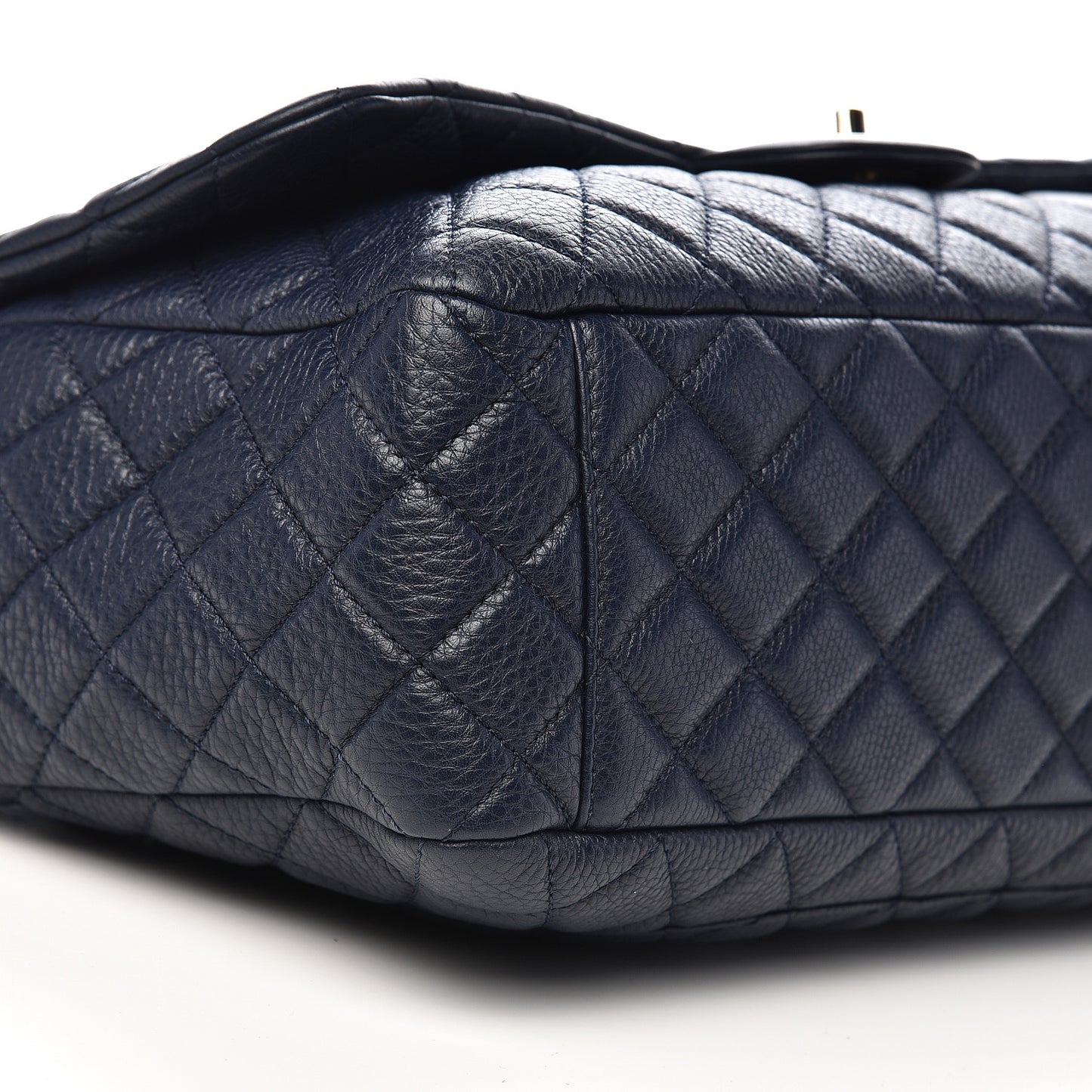 Calfskin Quilted Small XXL Travel Flap Bag Navy