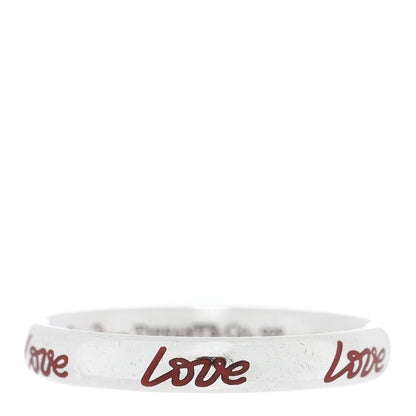 Tiffany Sterling Silver Enamel Paloma Picasso Love Band Ring 50 5.5 1 of 4
