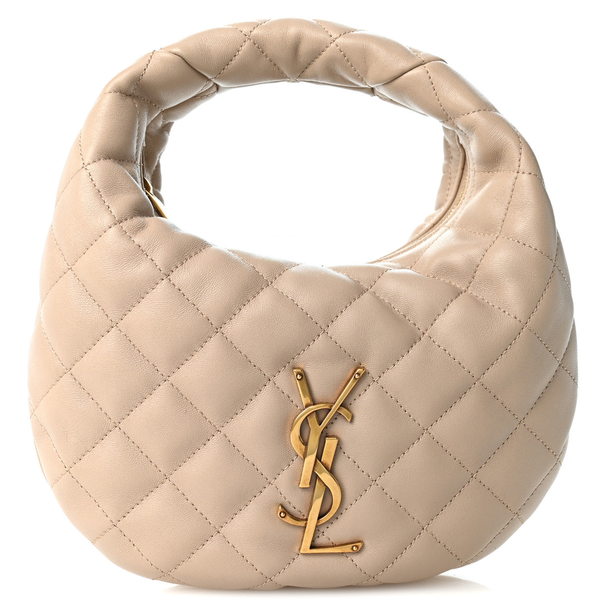 Saint Laurent Lambskin Quilted Icarino Bag Dark Beige 7 of 9