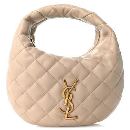 Saint Laurent Lambskin Quilted Icarino Bag Dark Beige 7 of 9