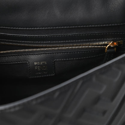 Fendi Nappa FF 1974 Embossed Baguette Black 8 of 10