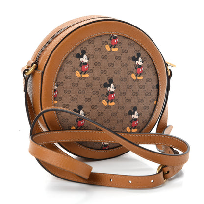 Gucci X DISNEY Mini Vintage GG Supreme Monogram Mickey Mouse Round Shoulder Bag Beige Vintage Sun Oil 3 of 10