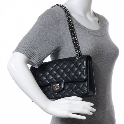Chanel Caviar Quilted Medium Double Flap Black 2 of 8