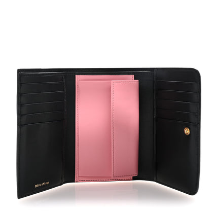 Miu Miu Soft Calf Fiocco Bow Wallet Black Petalo 5 of 8