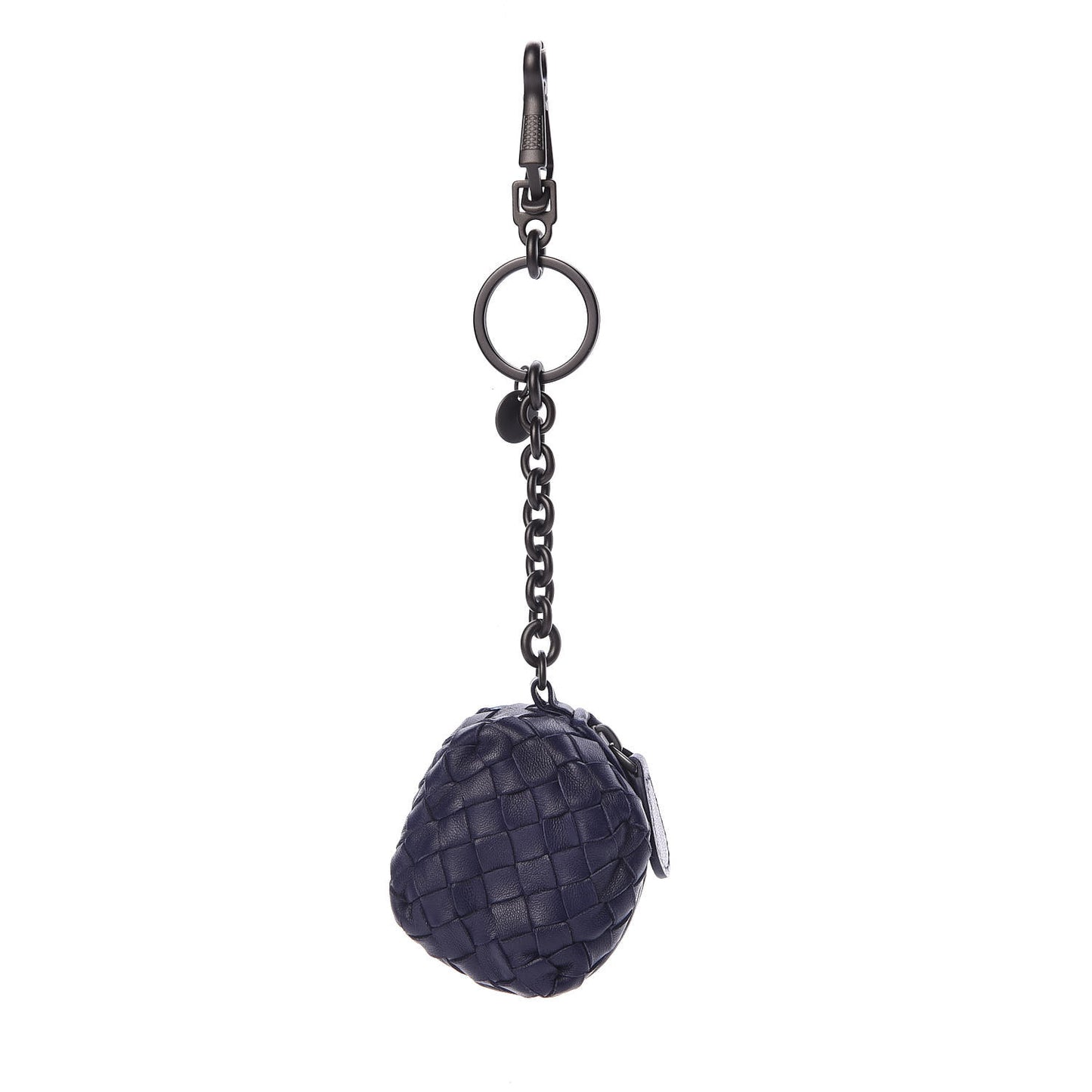 Nappa Intrecciato Coin Pouch Key Ring Atlantic