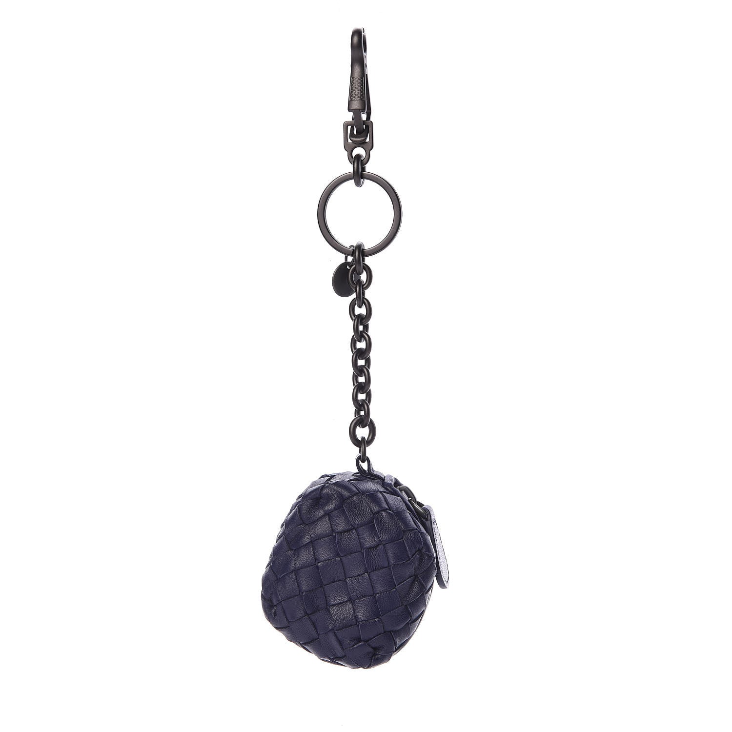 Bottega Veneta Nappa Intrecciato Coin Pouch Key Ring Atlantic 1 of 3